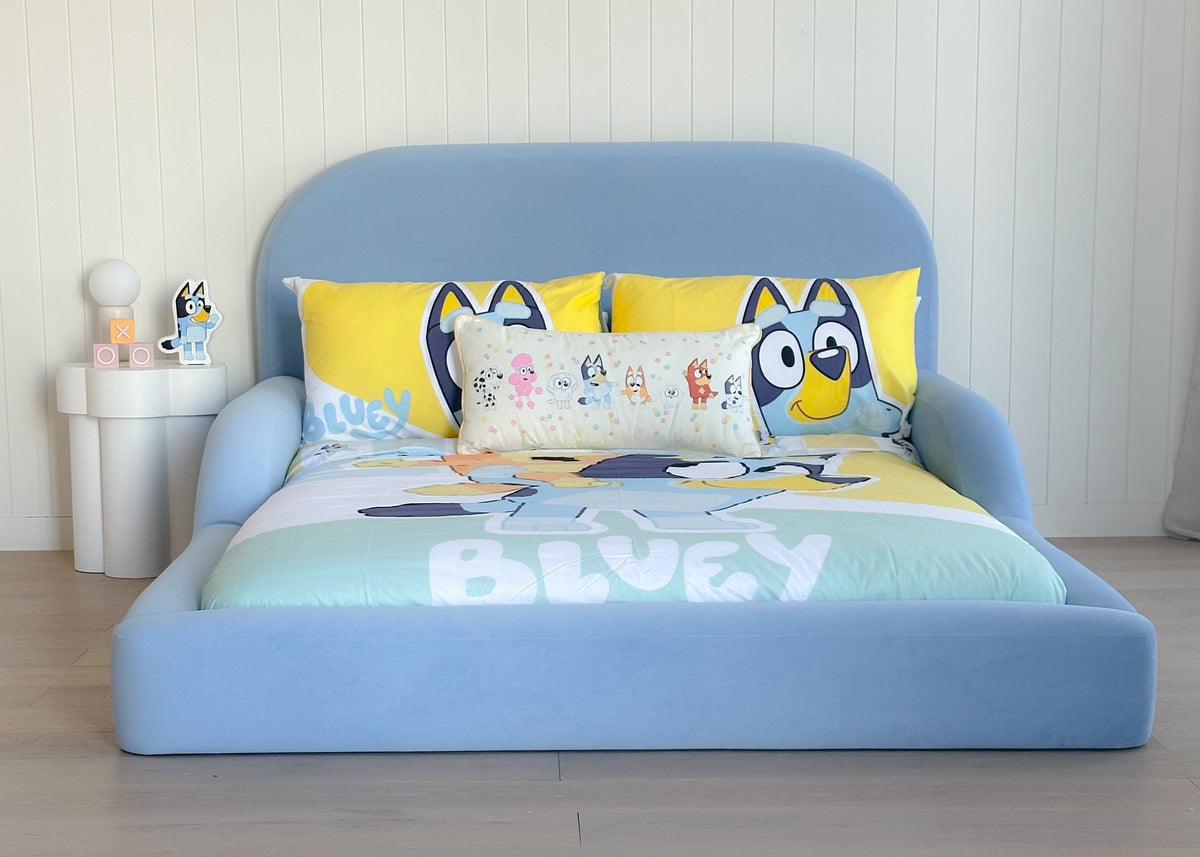 Bluey Themed Tulum Kids Bed n Plush Fabric