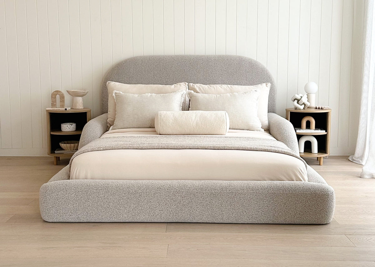 Beige Tulum Kids Bed with padded sides for safety and comfort