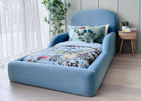 Blue Kids Bed Side View  and Low to the Floor