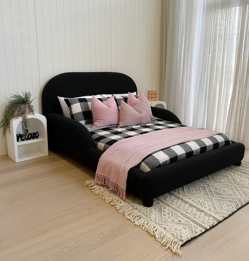 Black boucle kids bed