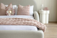 Soft Grey Childrens Bed Frame with Guard Rails 