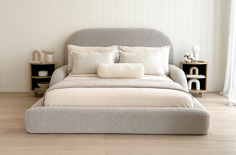 Beige Tulum Kids Bed with padded sides for safety and comfort