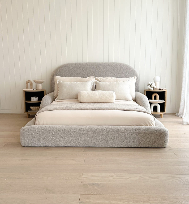 Beige Tulum Kids Bed with padded sides for safety and comfort