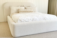 White boucle Bed