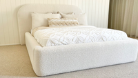 White boucle Bed