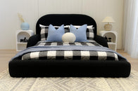 Front view of kids bed dressed in Ovis Onyx