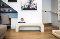 curved boucle bench
