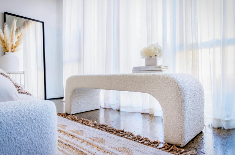 boucle arch bench